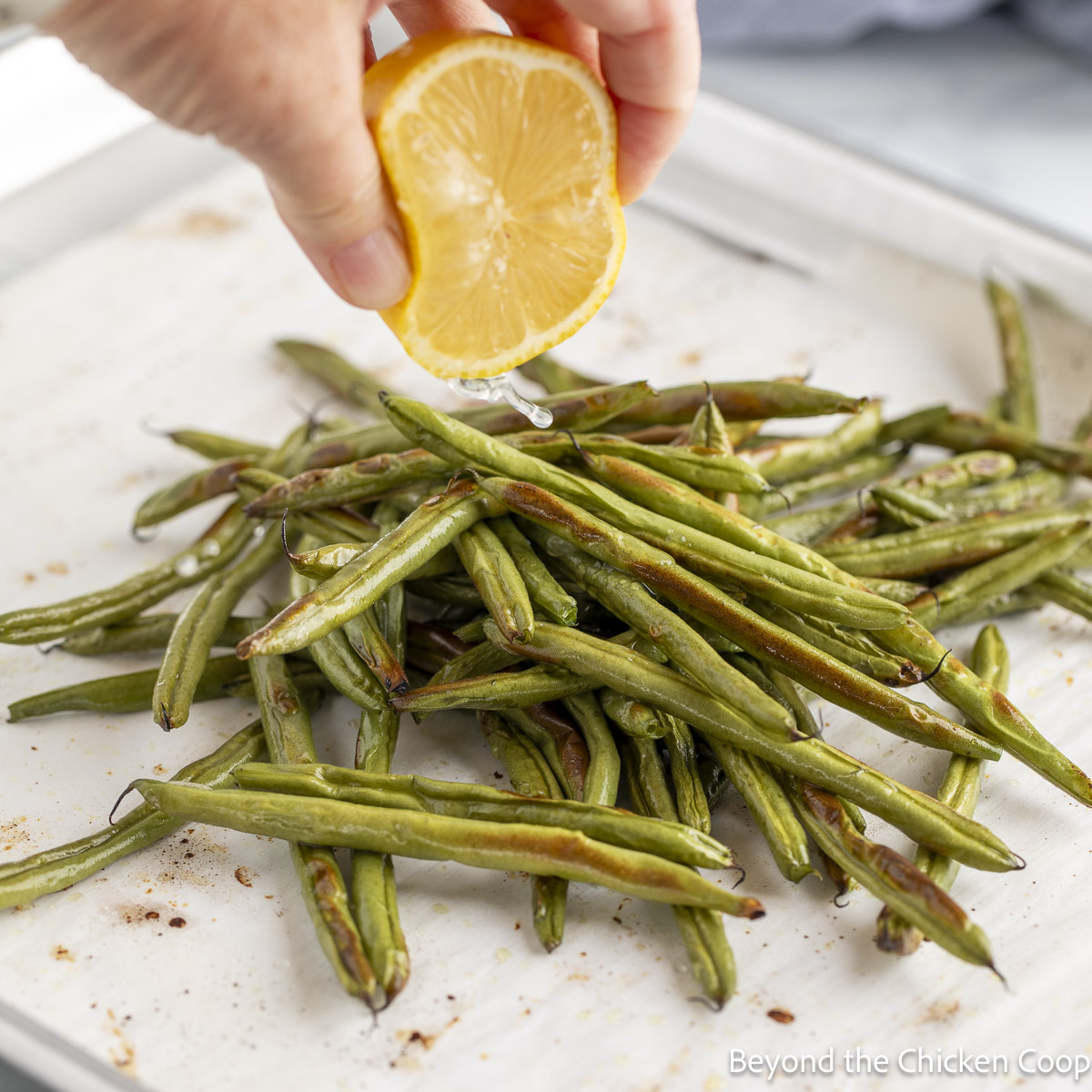Oven Roasted Green Beans - Recipe photo by BeyondtheCoop