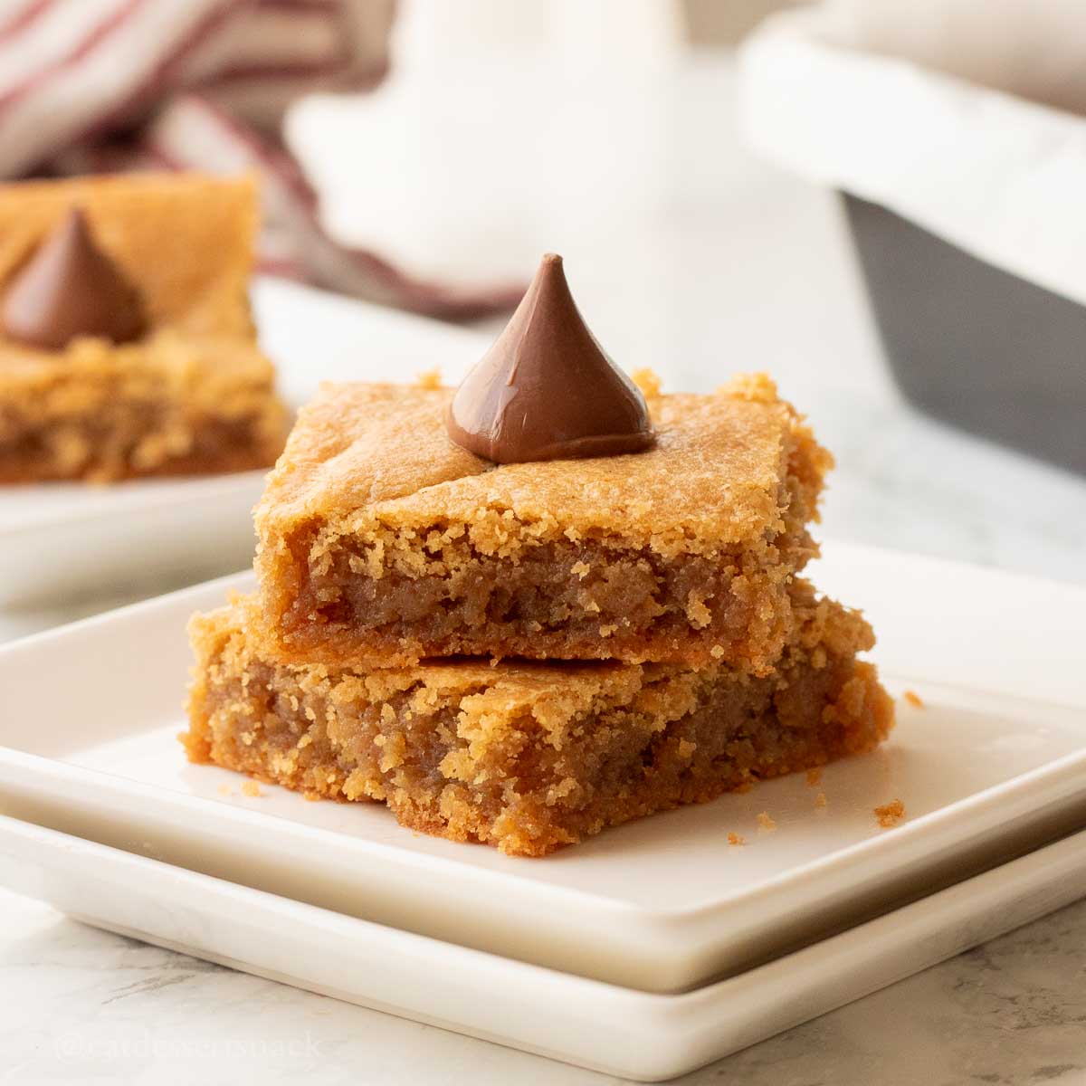 Peanut Butter Blossom Bars - Recipe photo by eatdessertsnack