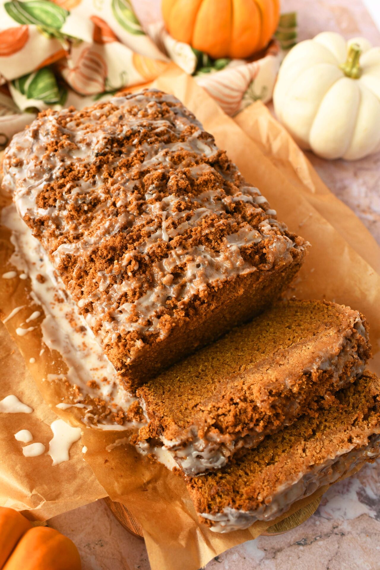 Cozy Pumpkin Streusel Quickbread - Recipe photo by SizzlingEats
