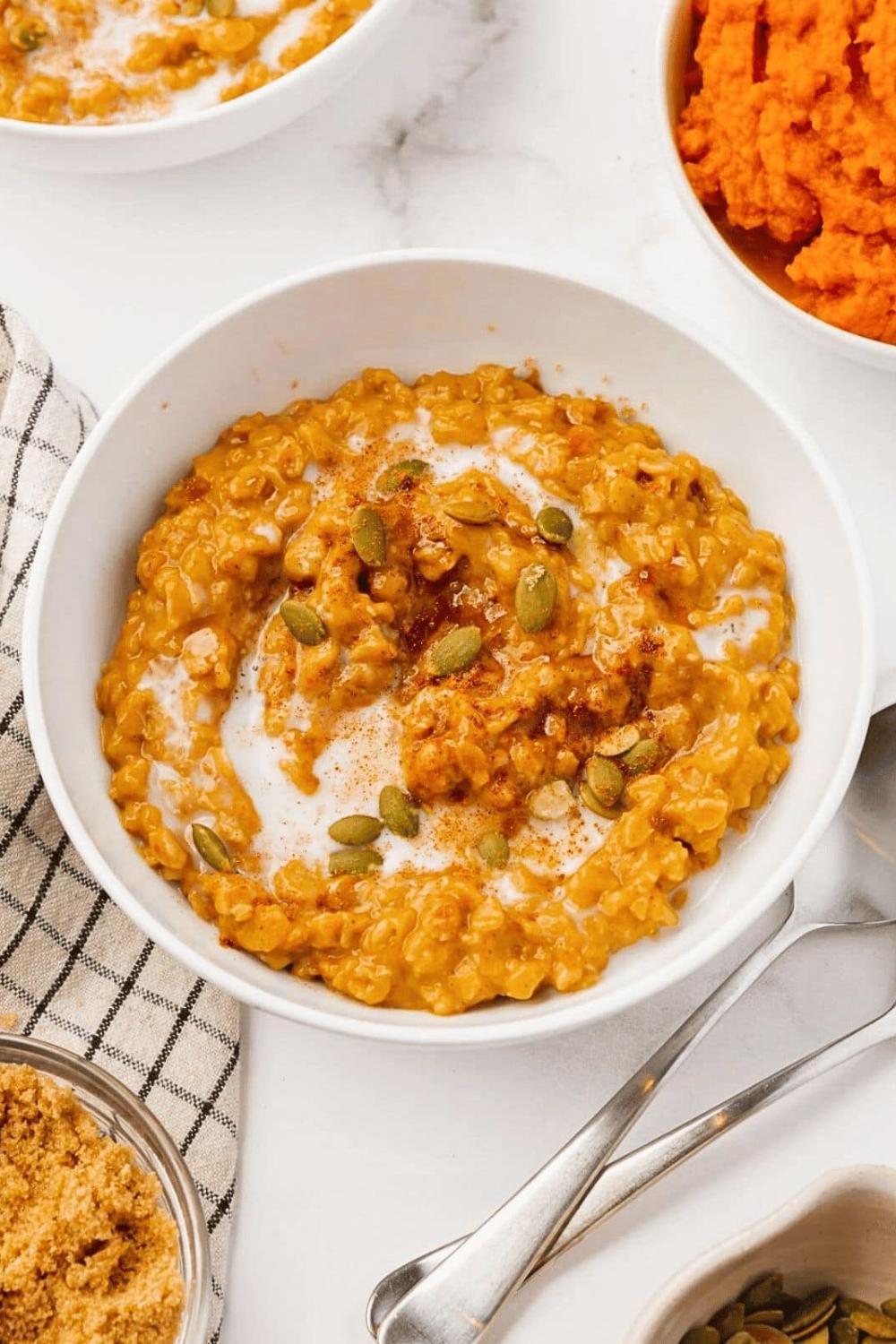 Pumpkin Oatmeal - Recipe photo by Intentional Hospitality
