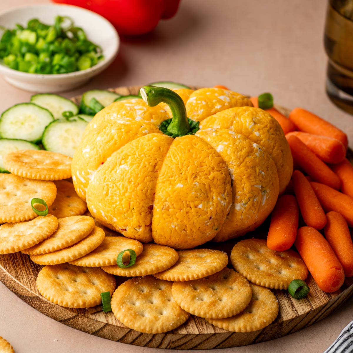 Pumpkin Shaped Cheese Ball - Recipe photo by Abi Thiya