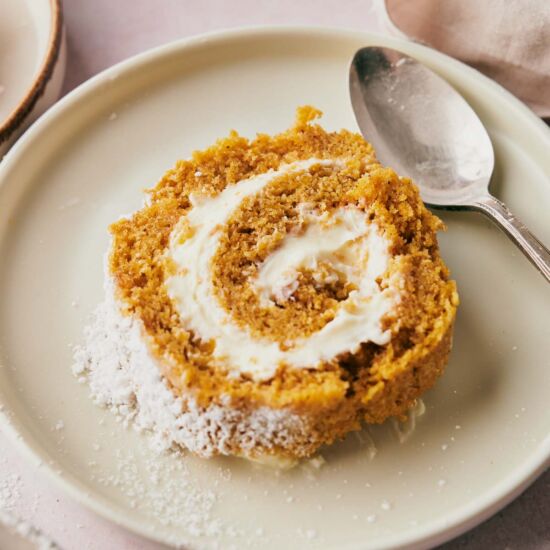 Easy Pumpkin Roll with Cream Cheese - Recipe photo by SplashofTaste