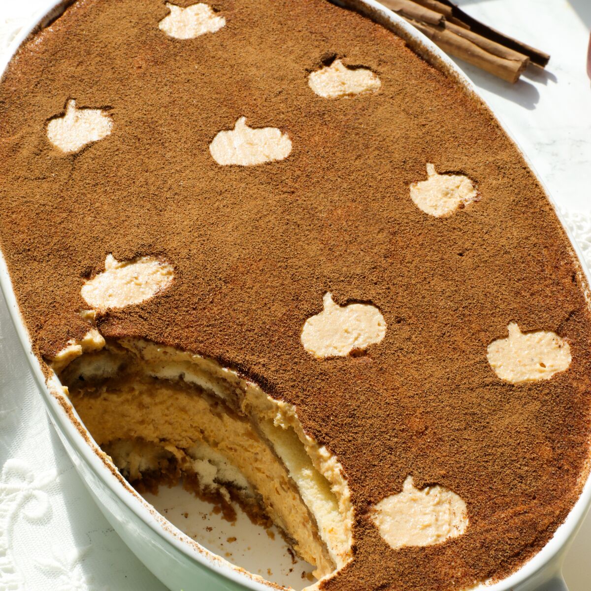 No Egg Pumpkin Tiramisu - Recipe photo by Simshomekitchen