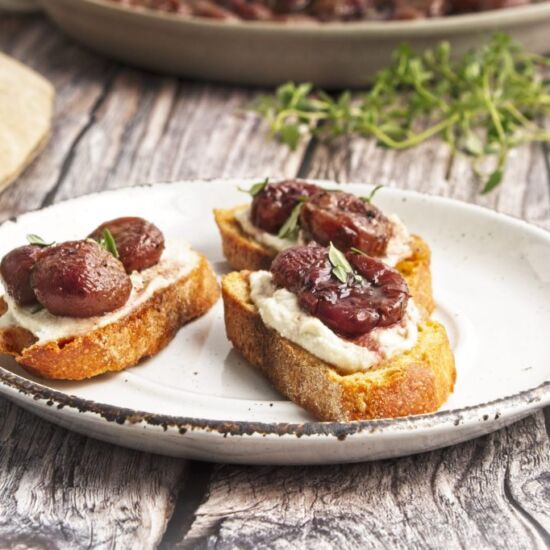 Roasted Grape Crostini - Recipe photo by Homestead How-To