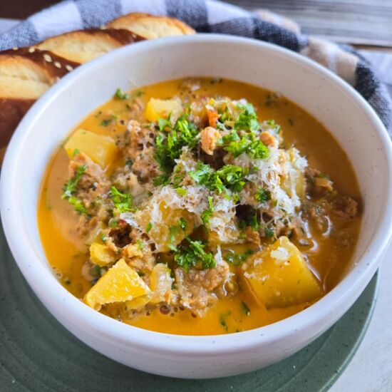 Sausage & Tater Soup for 2 - Recipe photo by the_happy_veg