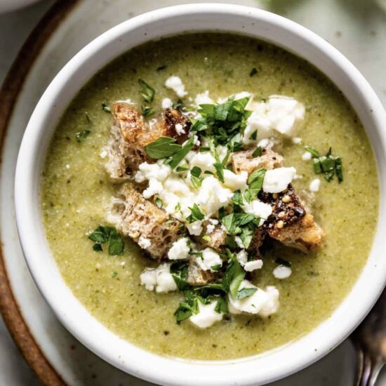 Broccoli Feta Soup - Recipe photo by foolproofliving.com