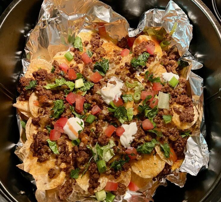 Air Fryer Nachos - Recipe photo by thewholesomespoonblog