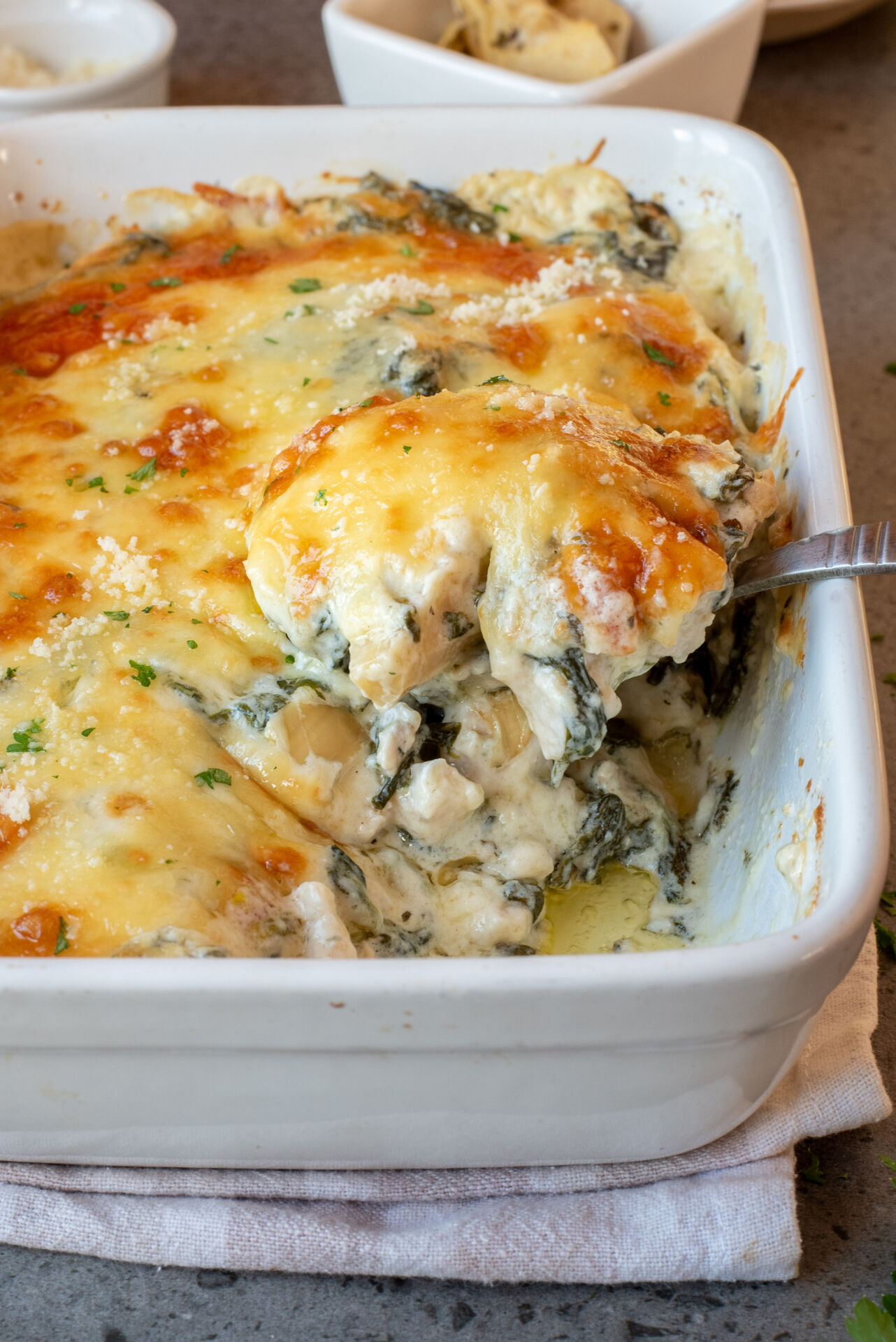 Spinach Artichoke Chicken Casserole - Recipe photo by CallMePMc