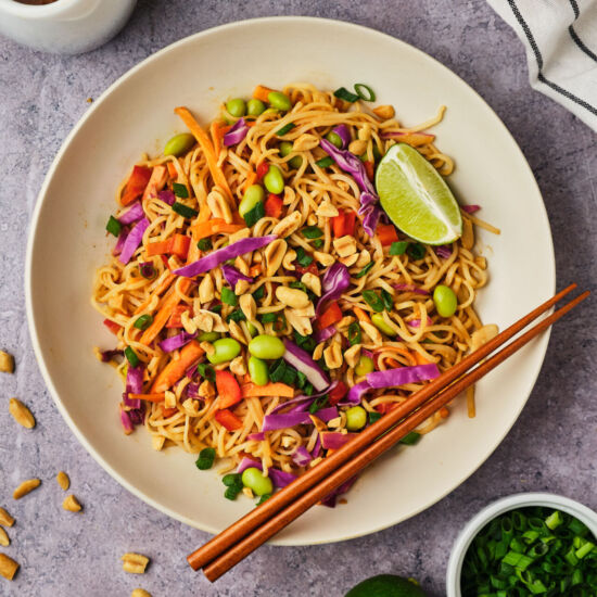 Thai Noodle Salad with Peanut Sauce - Recipe photo by stephsunshine