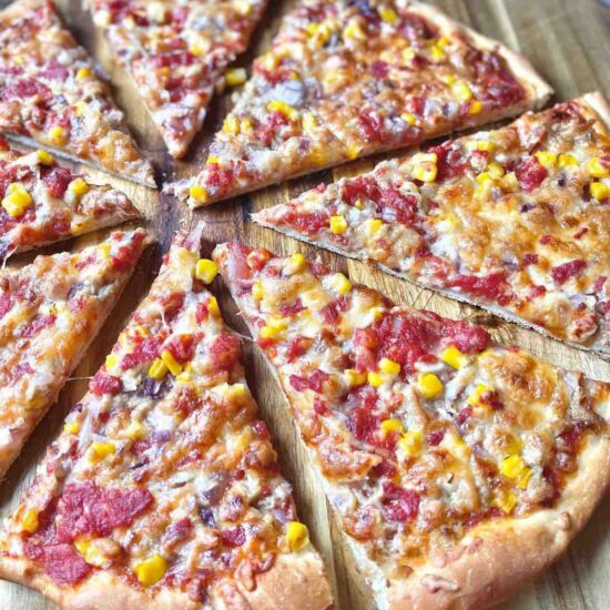 Easy Tuna & Sweetcorn Pizza - Recipe photo by ccciorteanu