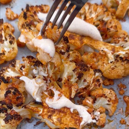 Roasted Cauliflower Steaks Tahini - Recipe photo by cristinaclaudia