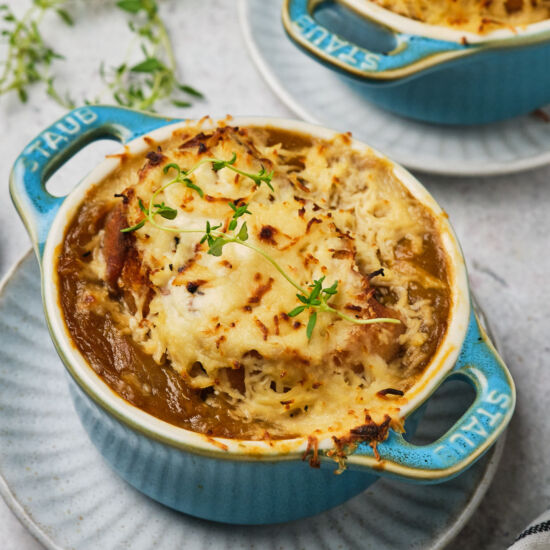 French Onion Soup with Vegan Gruyère - Recipe photo by stephsunshine