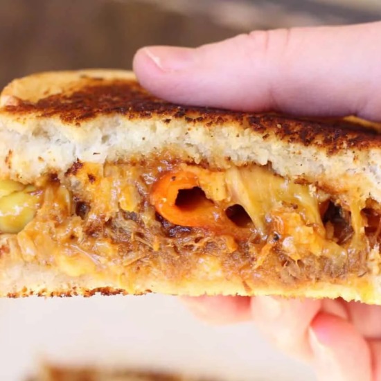 Barbecue Chicken Grilled Cheese - Recipe photo by CptFussybuckets