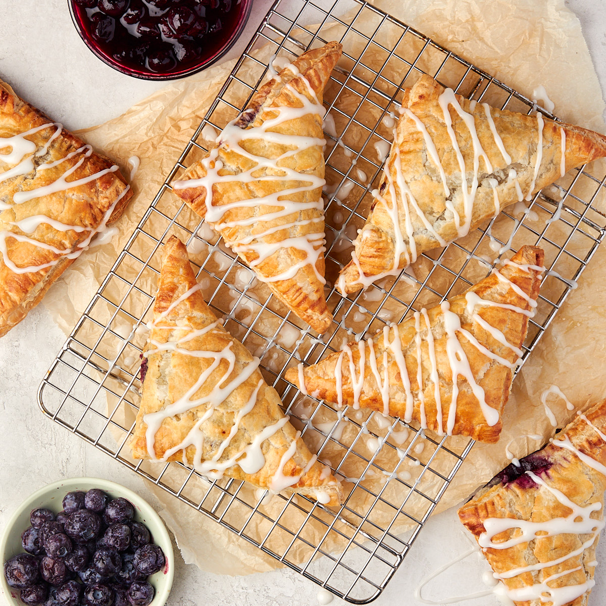 Blueberry Turnovers with Puff Pastry - Recipe photo by casualepicure