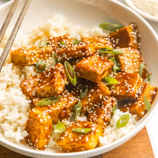 Sticky Maple Glazed Tofu - Recipe photo by becoming you with julie