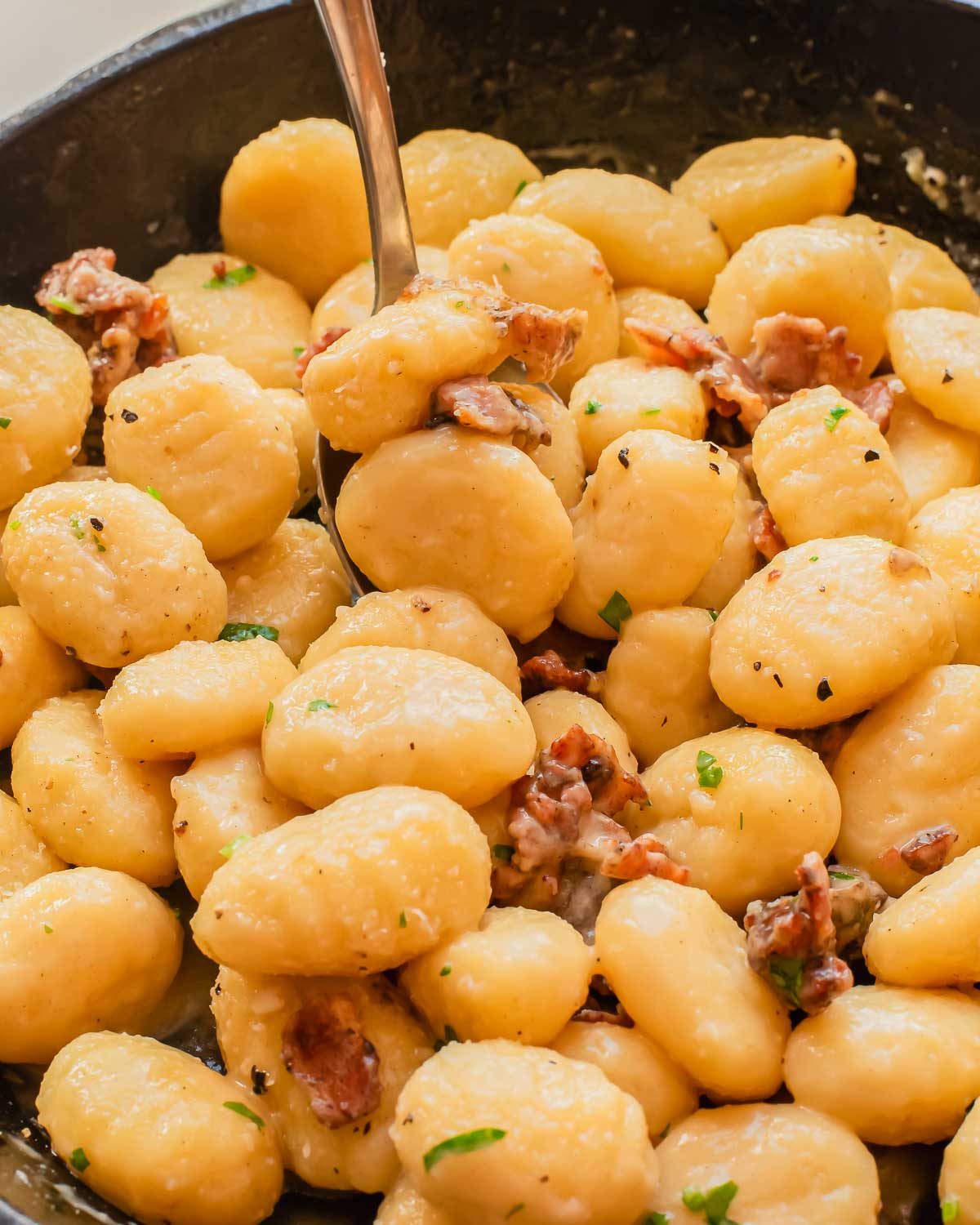 Gnocchi Carbonara - Recipe photo by Running to the Kitchen