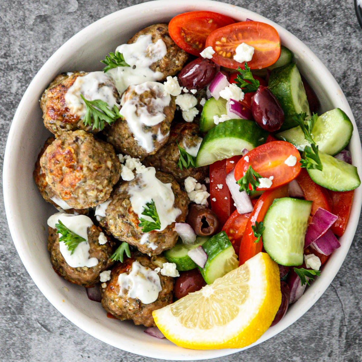 Greek Chicken Meatballs - Recipe photo by the food blog