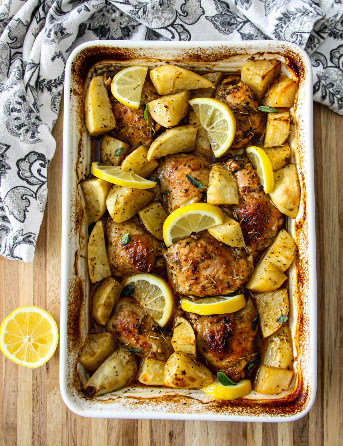 Greek Lemon Chicken and Potatoes - Recipe photo by the food blog