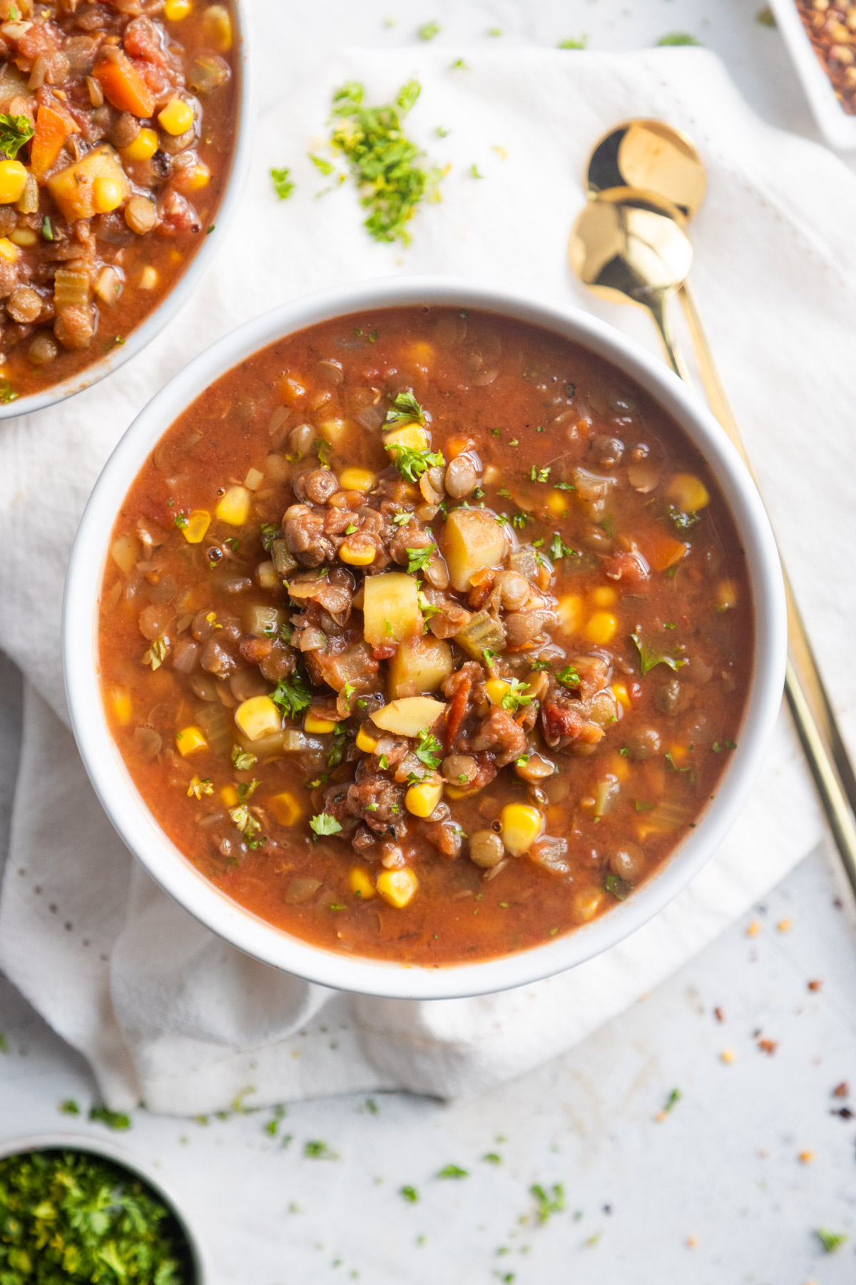 Lentil Vegetable Soup - Recipe photo by becoming you with julie