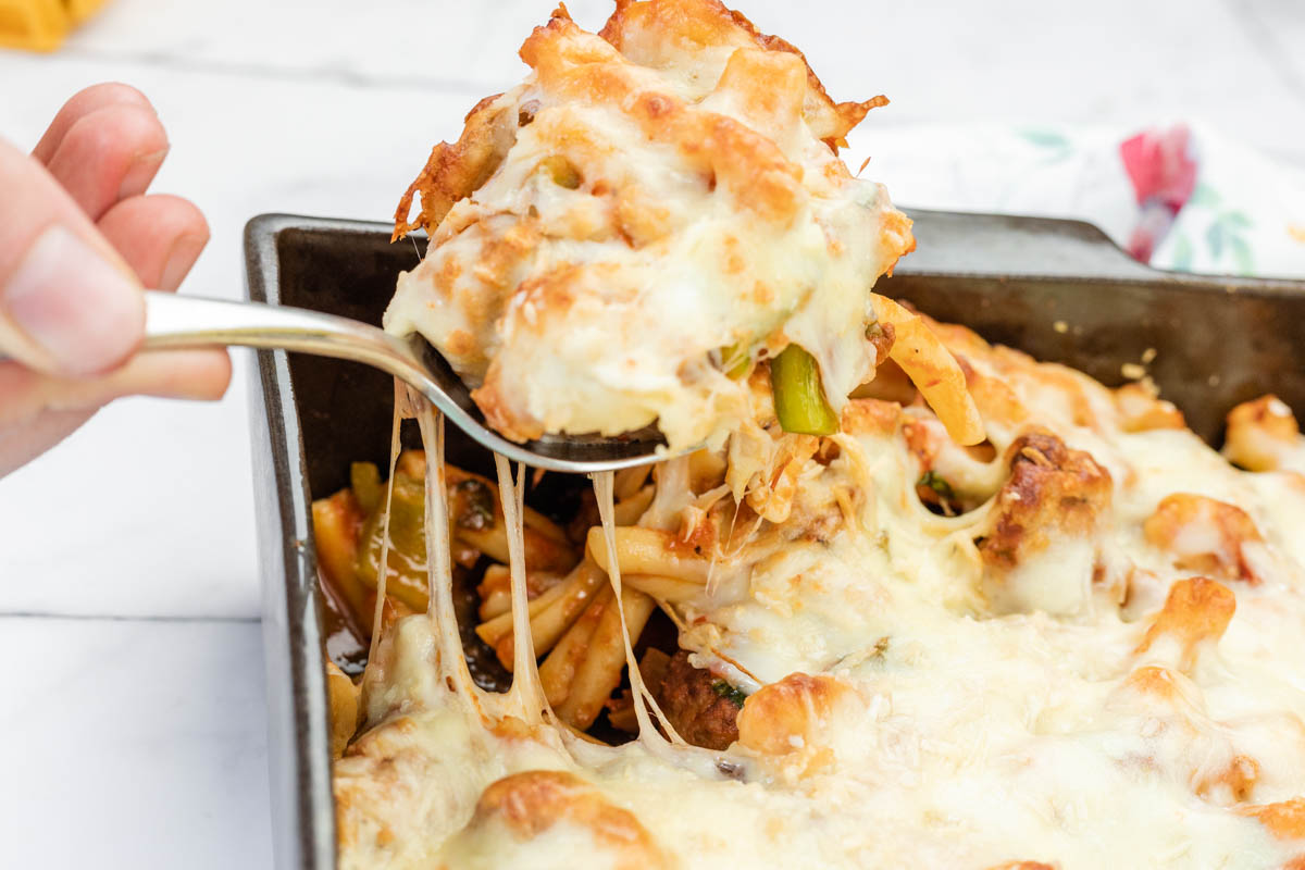 Easy Cheesy Meatball Casserole - Recipe photo by jenn@cookwhatyoulove.com