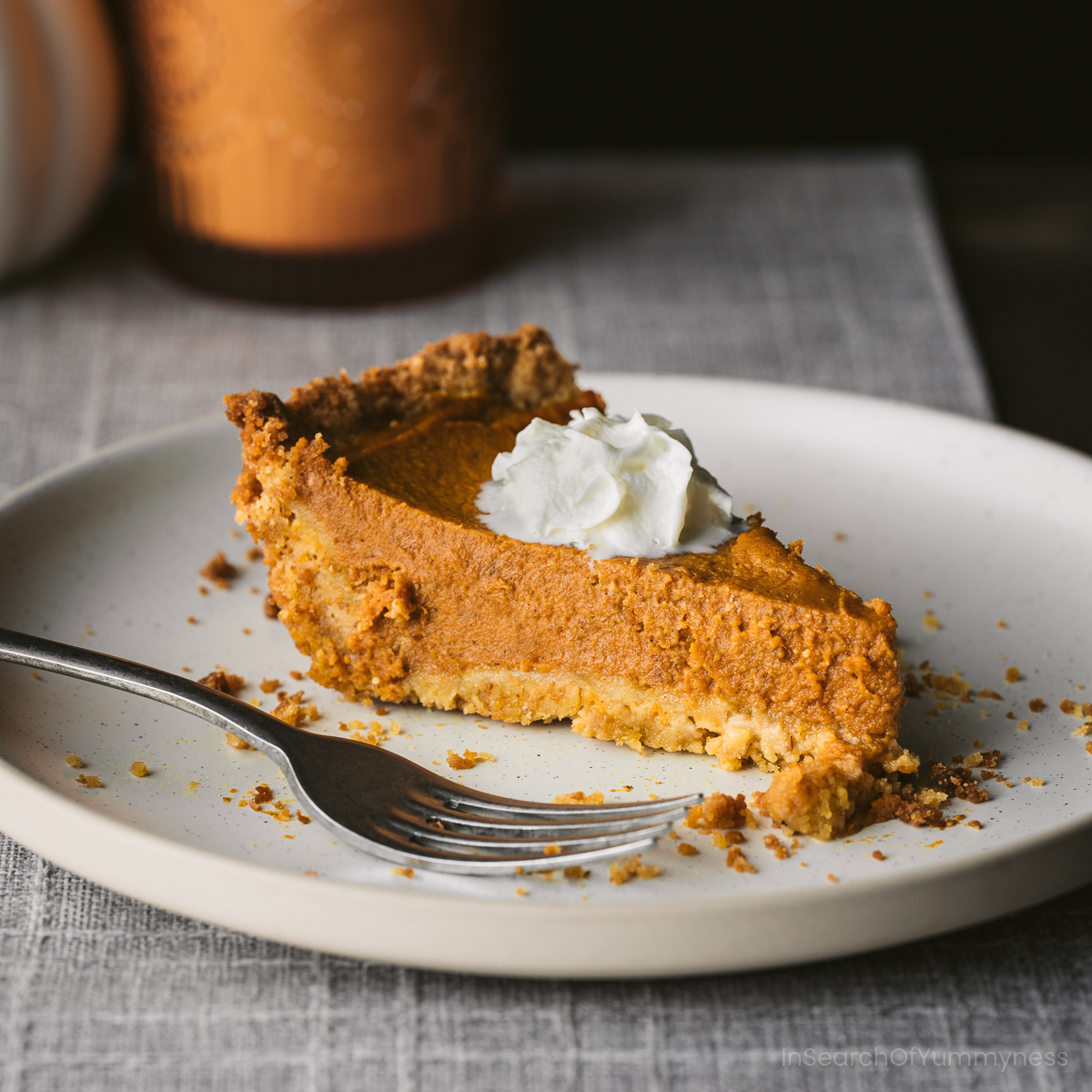 Pumpkin Pie with Graham Crust - Recipe photo by In Search Of Yummy-ness