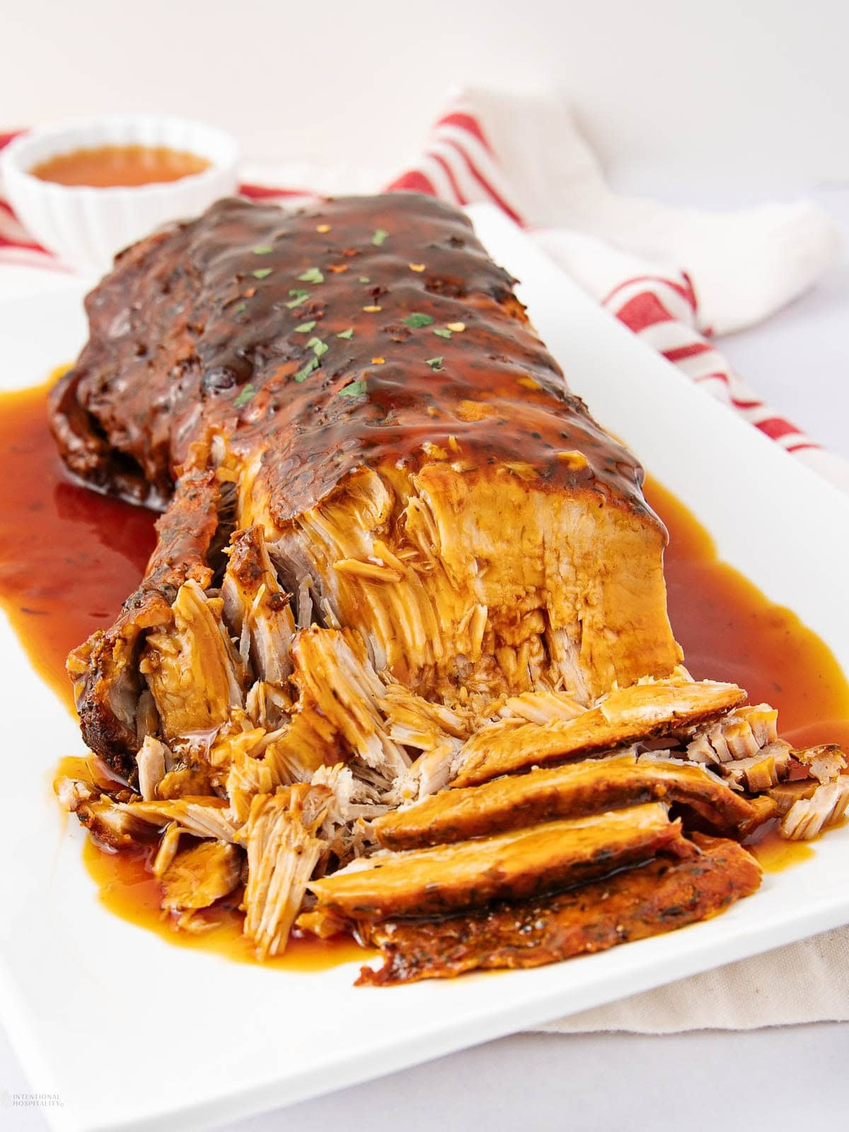 Sticky Sauce Roast Pork Loin - Recipe photo by Intentional Hospitality