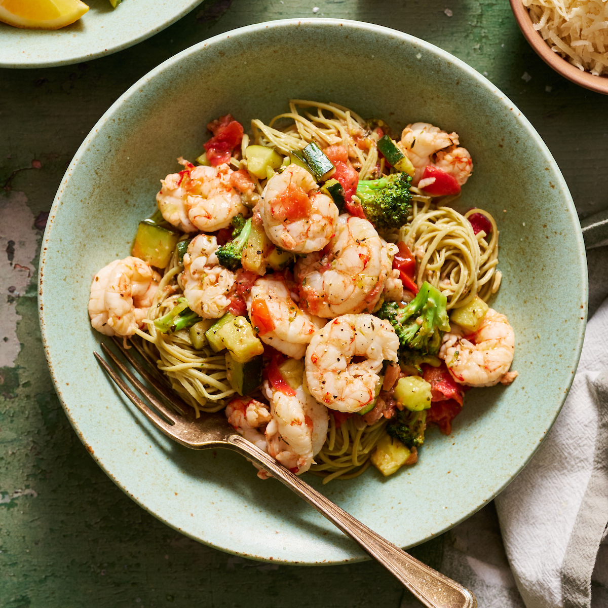 Veggie Shrimp Pasta - Recipe photo by thebiteshot