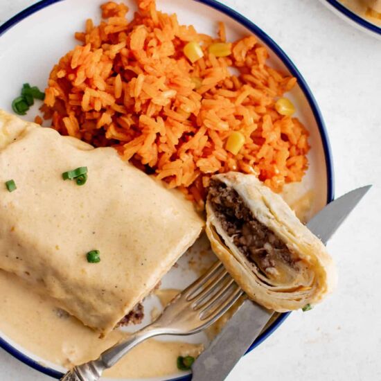 Smothered Bean & Cheese Burritos - Recipe photo by TheSaltyMarshmallow