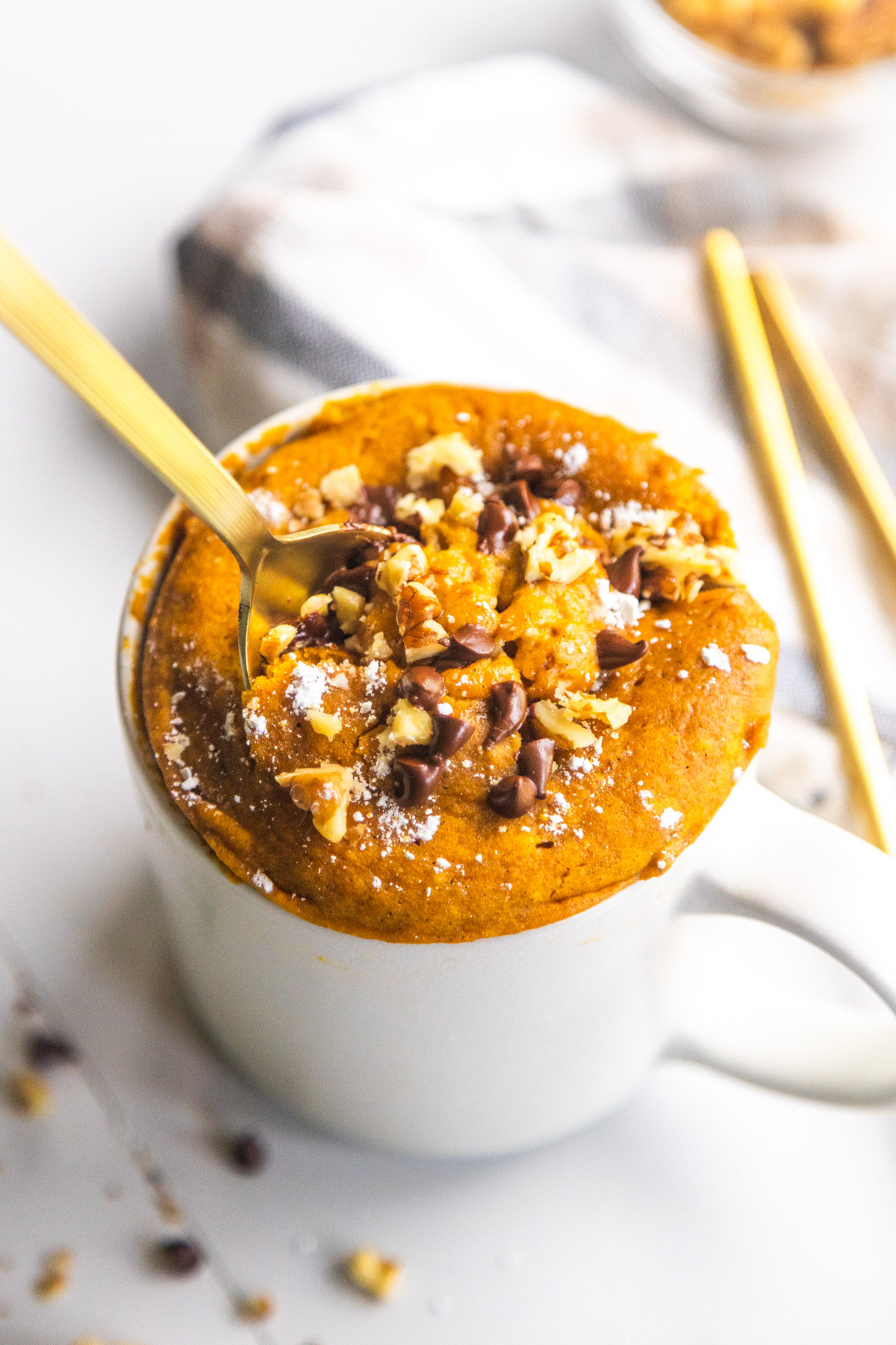 Vegan Pumpkin Spice Mug Cake - Recipe photo by becoming you with julie