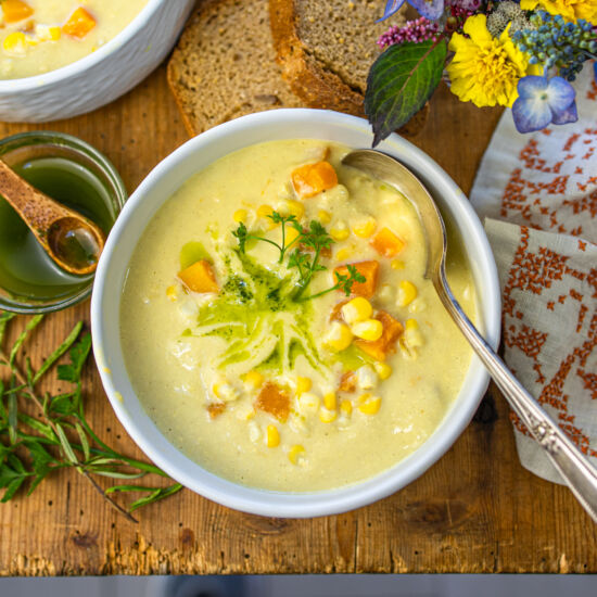 Easy Corn Chowder – no cream - Recipe photo by a zest for life