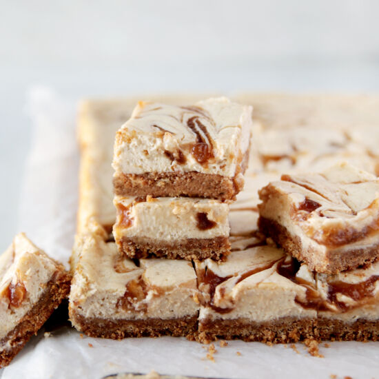 Apple Butter Cheesecake Bars - Recipe photo by The Merrythought