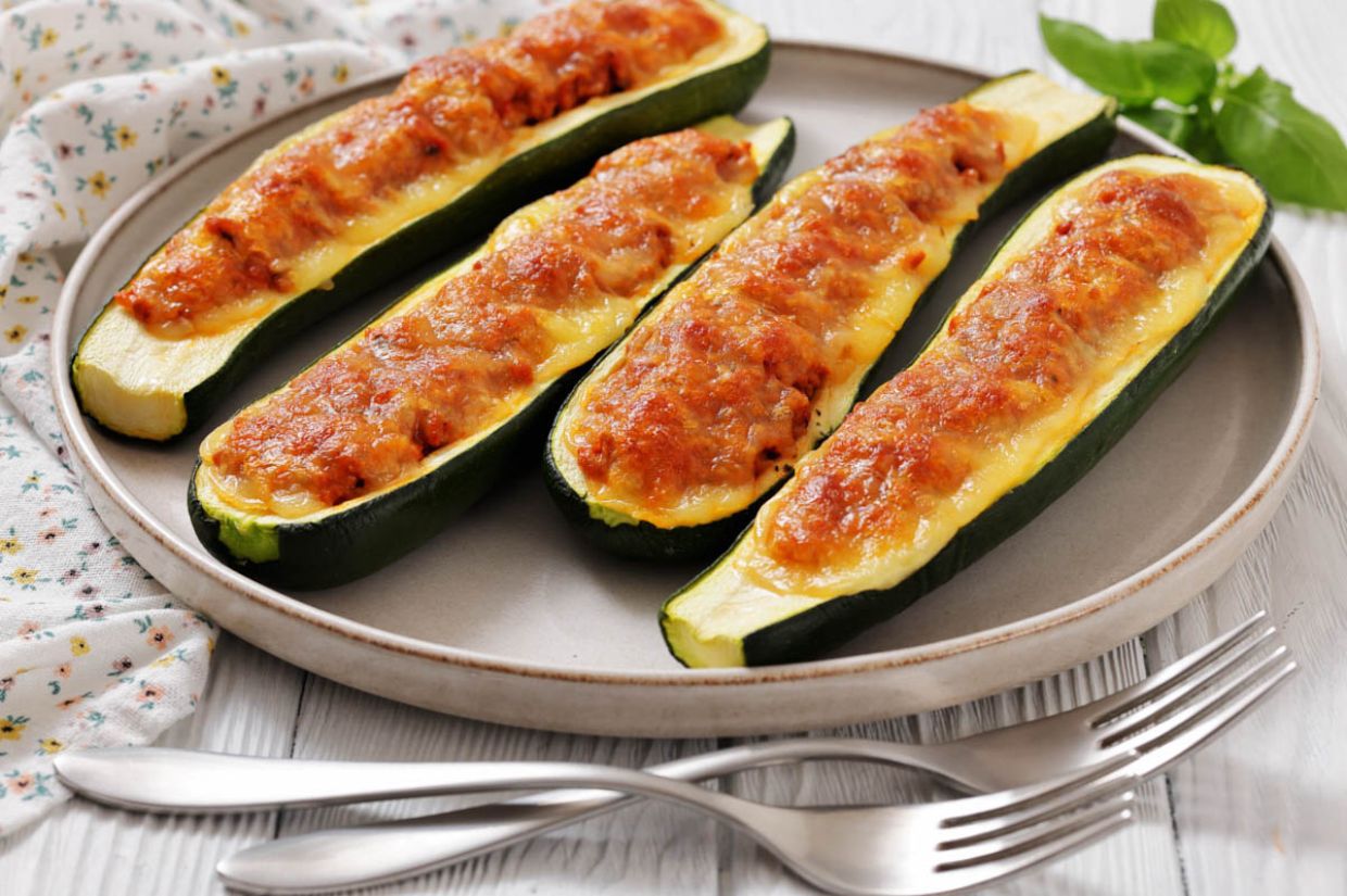 Baked Turkey Zucchini Boats - Recipe photo by jenn@cookwhatyoulove.com