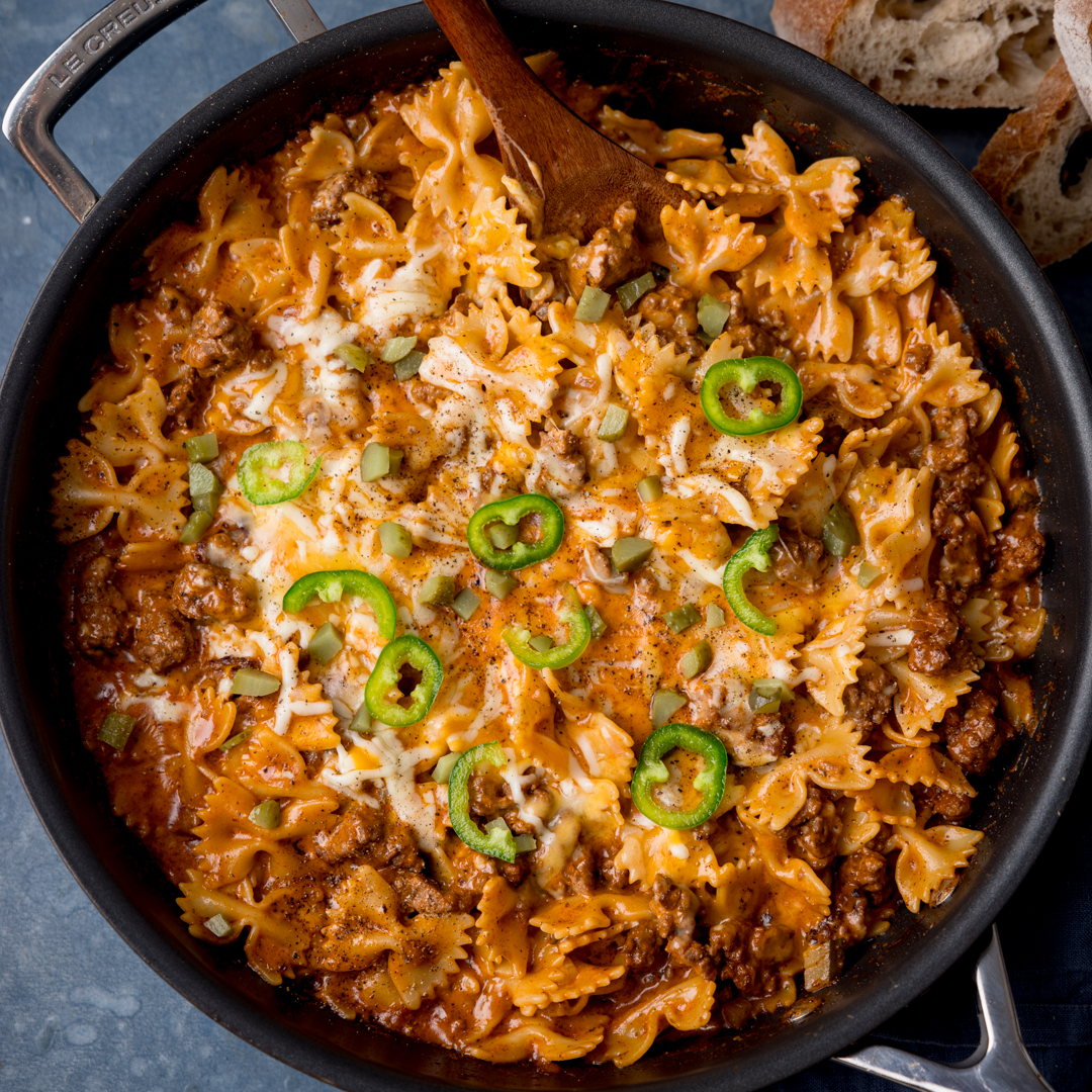 Cheeseburger Pasta - Recipe photo by KitchenSanctuary