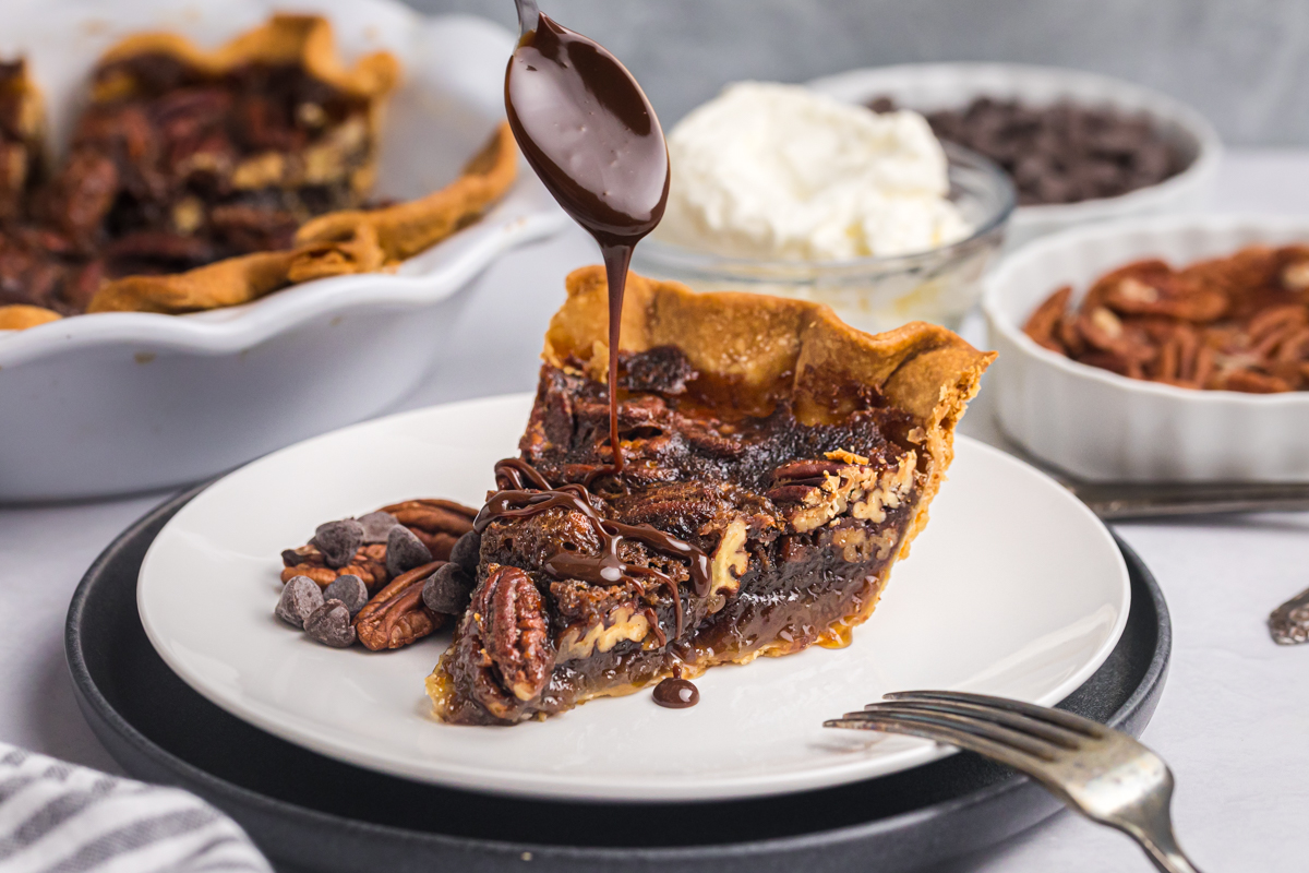 Chocolate Pecan Pie - Recipe photo by savoryexperiments