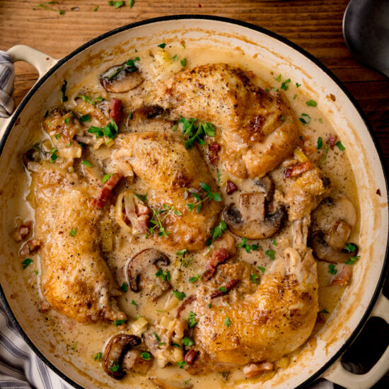 Coq au Vin Blanc - Recipe photo by KitchenSanctuary