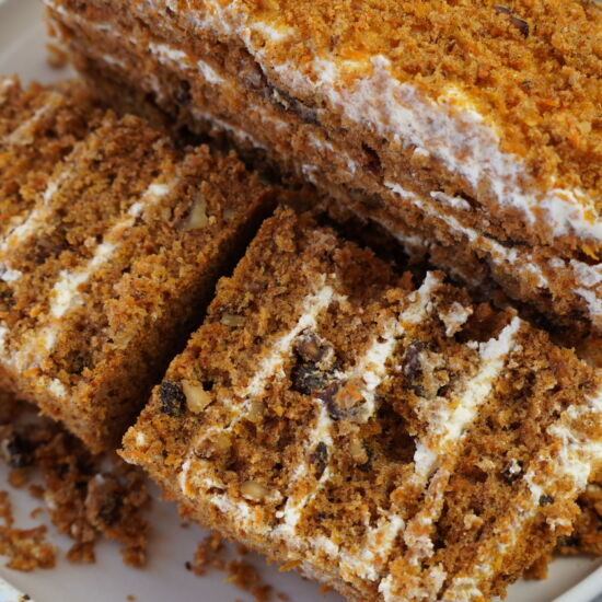 4-Layer Carrot Cake Made Easy - Recipe photo by Vegtasty