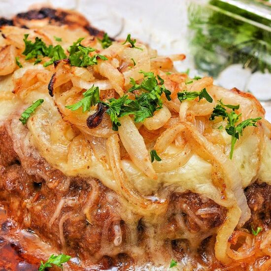 Keto French Onion Meatloaf - Recipe photo by Stylish Cravings