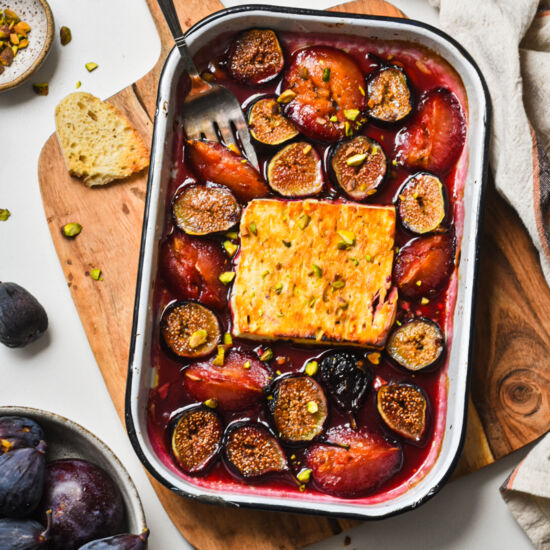 Roasted Feta with Plums and Figs - Recipe photo by Uncomplicatedchef