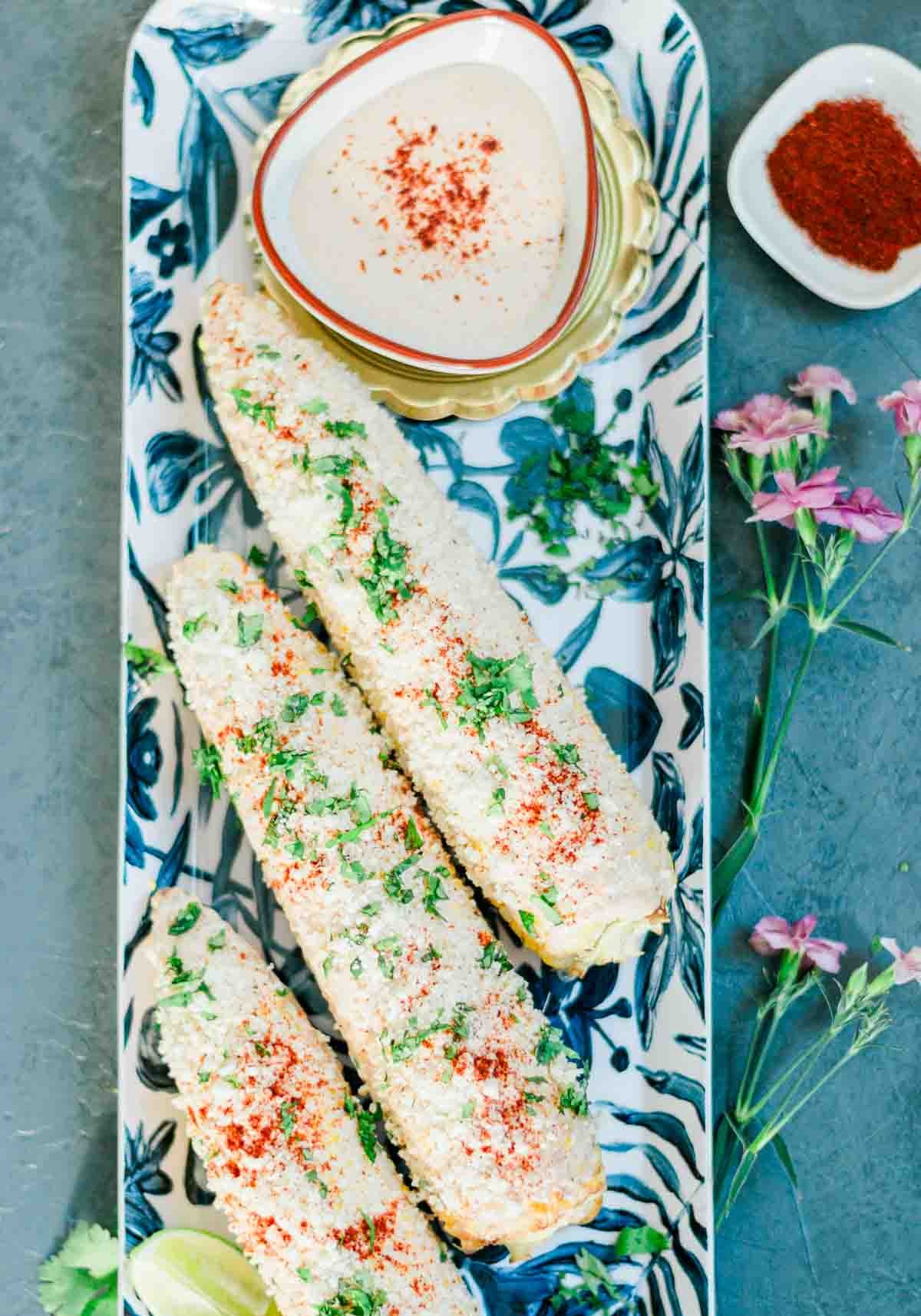 Air Fryer Mexican Street Corn - Recipe photo by A Latin Flair