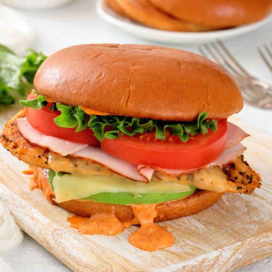 Grilled California Chicken Burger - Recipe photo by jenn@cookwhatyoulove.com