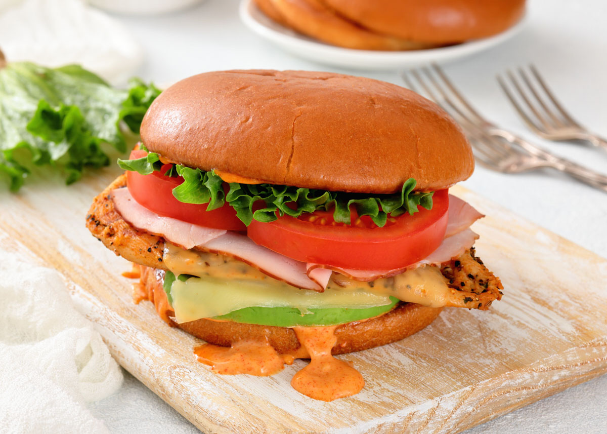 Grilled California Chicken Burger - Recipe photo by jenn@cookwhatyoulove.com