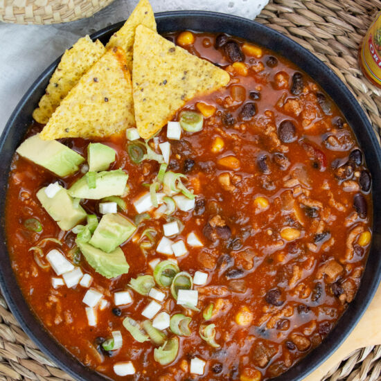 Taco Soup with Ground Beef - Recipe photo by Little Nomads Recipes