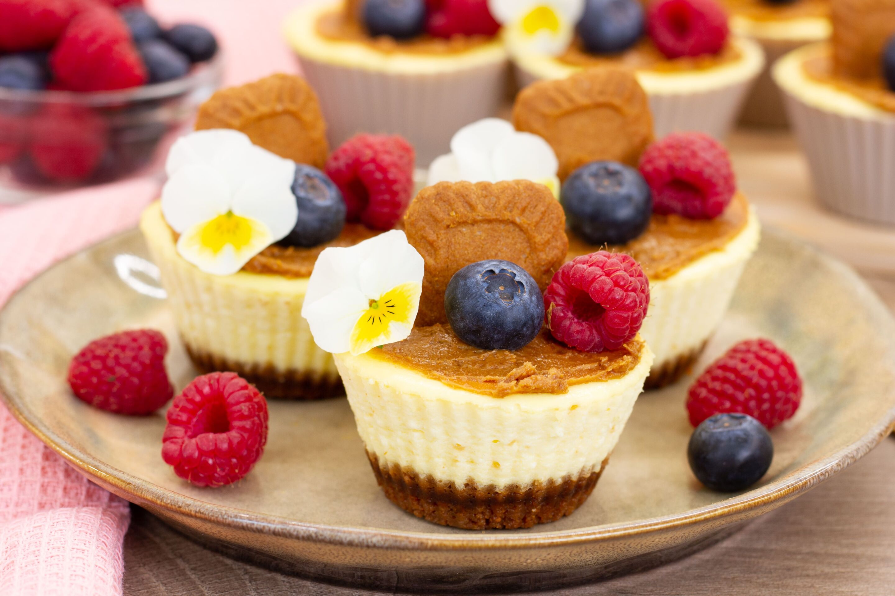 Lotus Biscoff Mini Cheesecakes - Recipe photo by mecooks.com