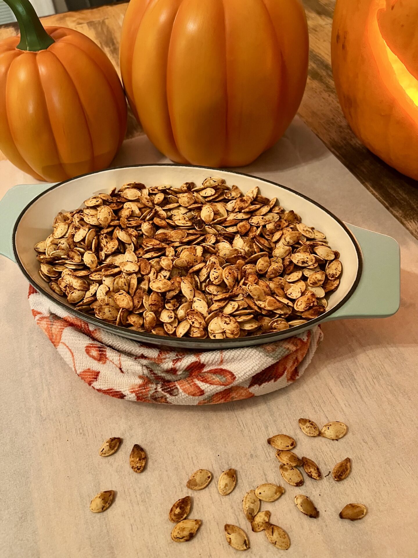Lemon Pepper Pumpkin Seeds - Recipe photo by thewholesomespoonblog