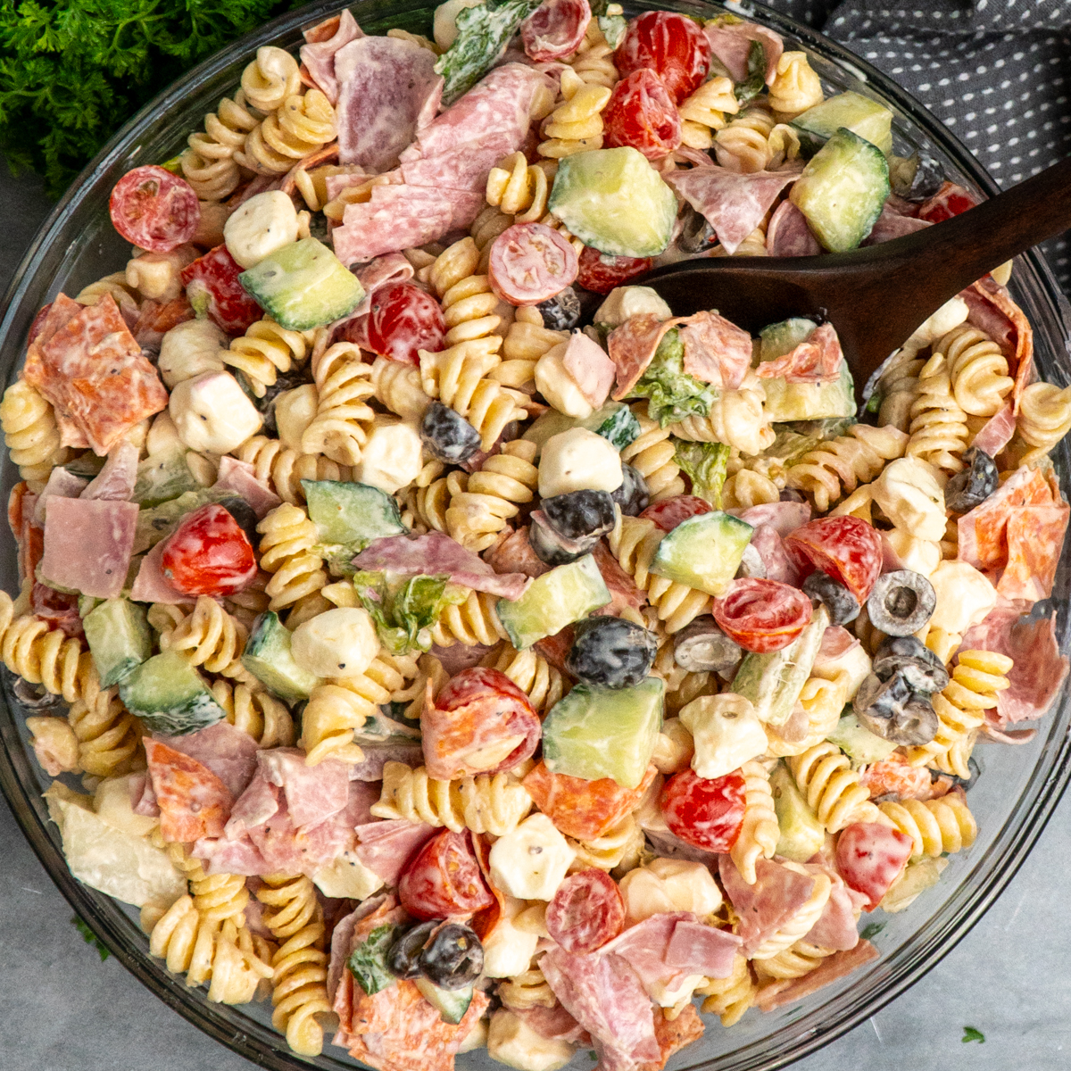 Italian Grinder Pasta Salad - Recipe photo by The Cooking Duo