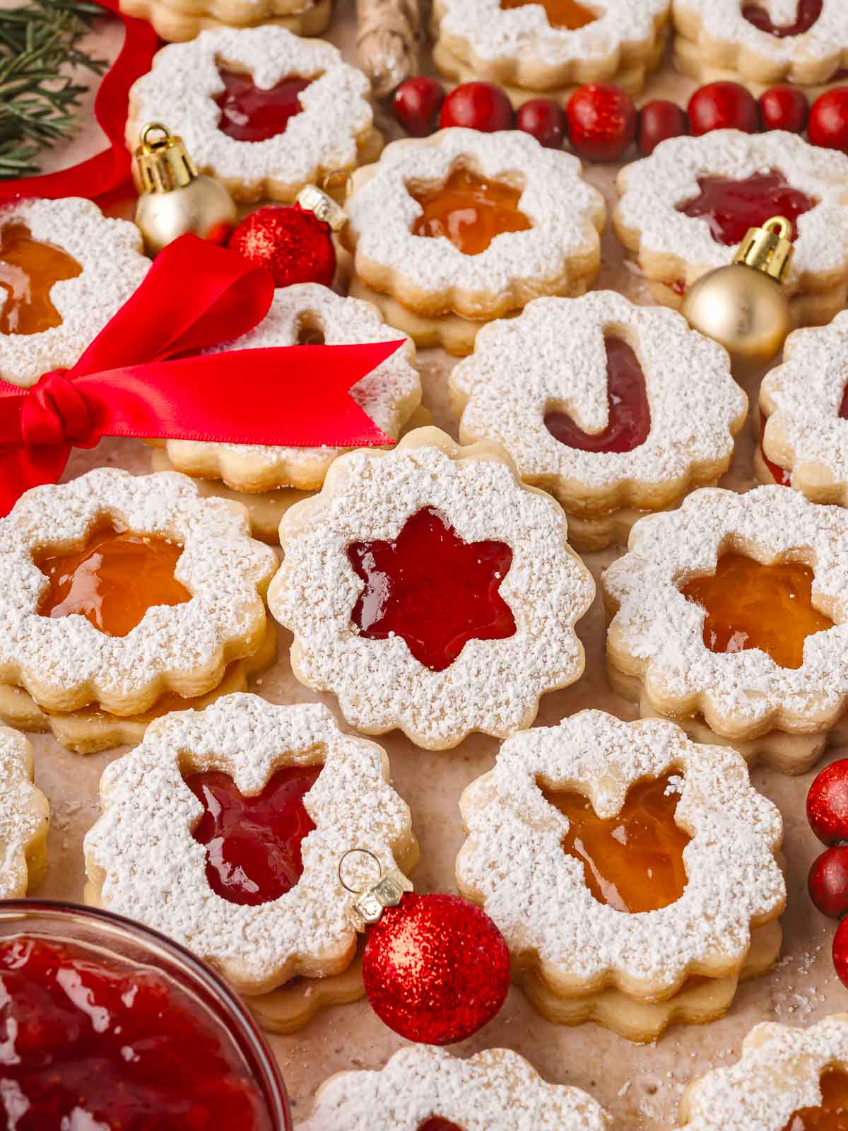 Christmas Linzer Cookies - Recipe photo by Tessies Table
