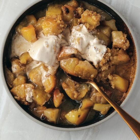 Miso Caramel Apple & Pear Crumble - Recipe photo by coolfooddude