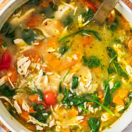 Mediterranean Chicken and Rice Soup - Recipe photo by itsnotcomplicatedrecipes