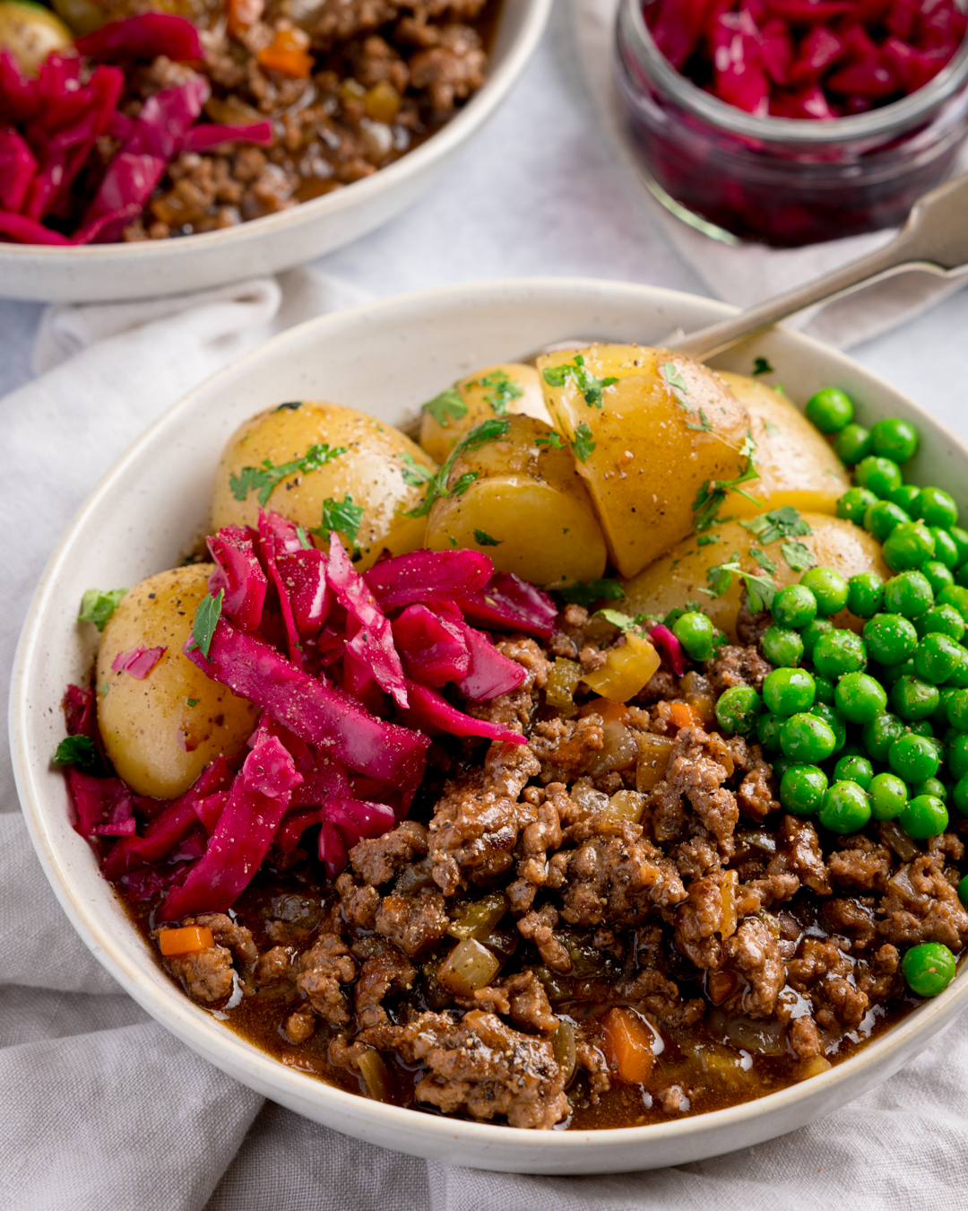Mince and Potatoes - Recipe photo by KitchenSanctuary