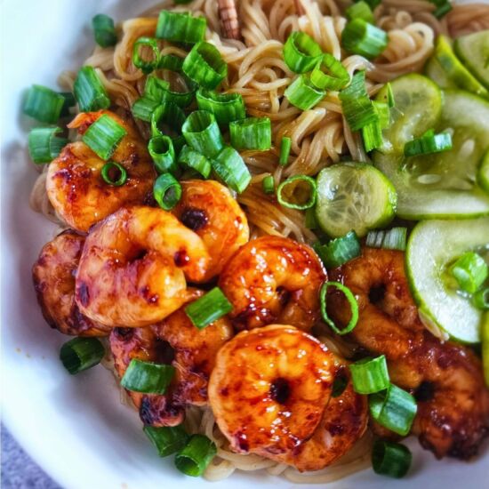Peanut Noodles with Chili Shrimp - Recipe photo by Megans meals